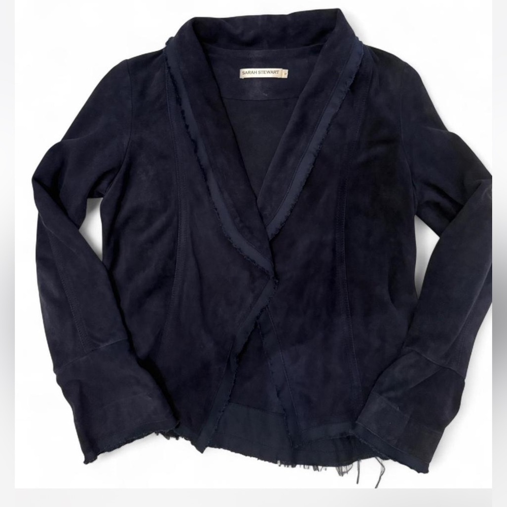 SARAH STEWART Navy Suede Jacket